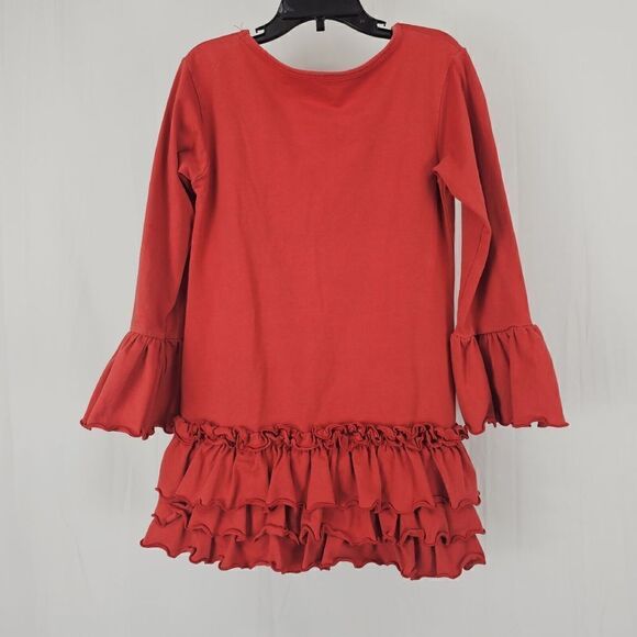 Ruffle Butts 3/4 Bell Sleeve Girls Size 8 Ruffle Top Red Blouse Tunic - Picture 5 of 5